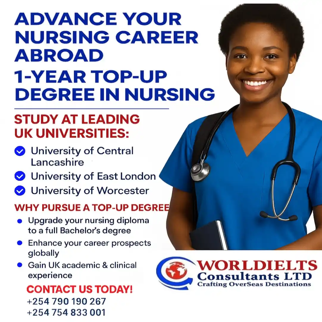 Image from WORLDIELTS: *🇬🇧 Study, Work & Live in the UK as a Nurse! 🇰🇪✈️🇬🇧* 🩺 Bachelor...
