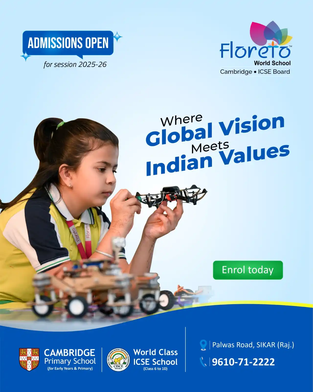Image from Prince Education Hub, Sikar: 🌍✨ Global Exposure. Indian Ethos. One Extraordinary Education. At Flo...