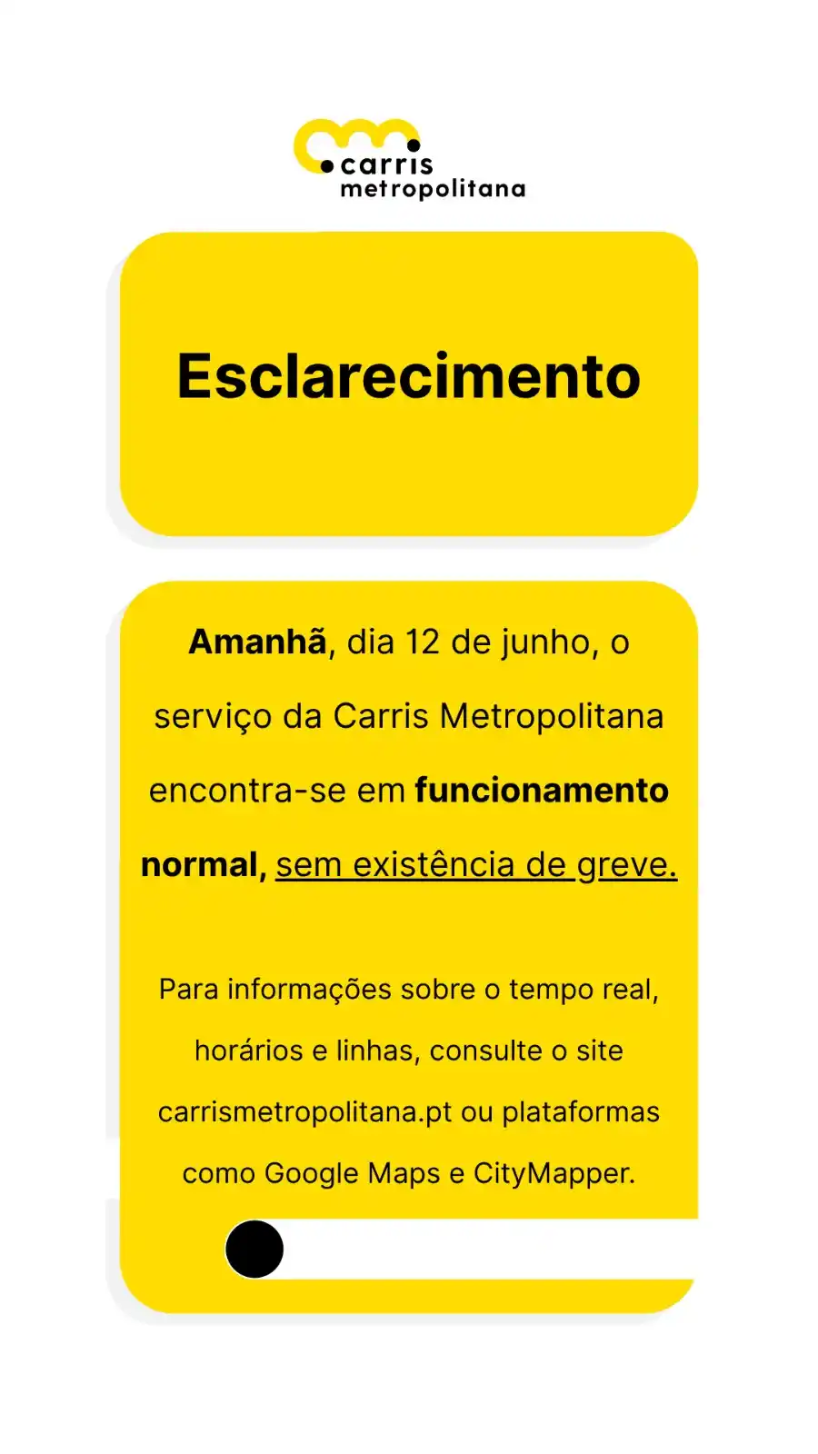 Carris Metropolitana post