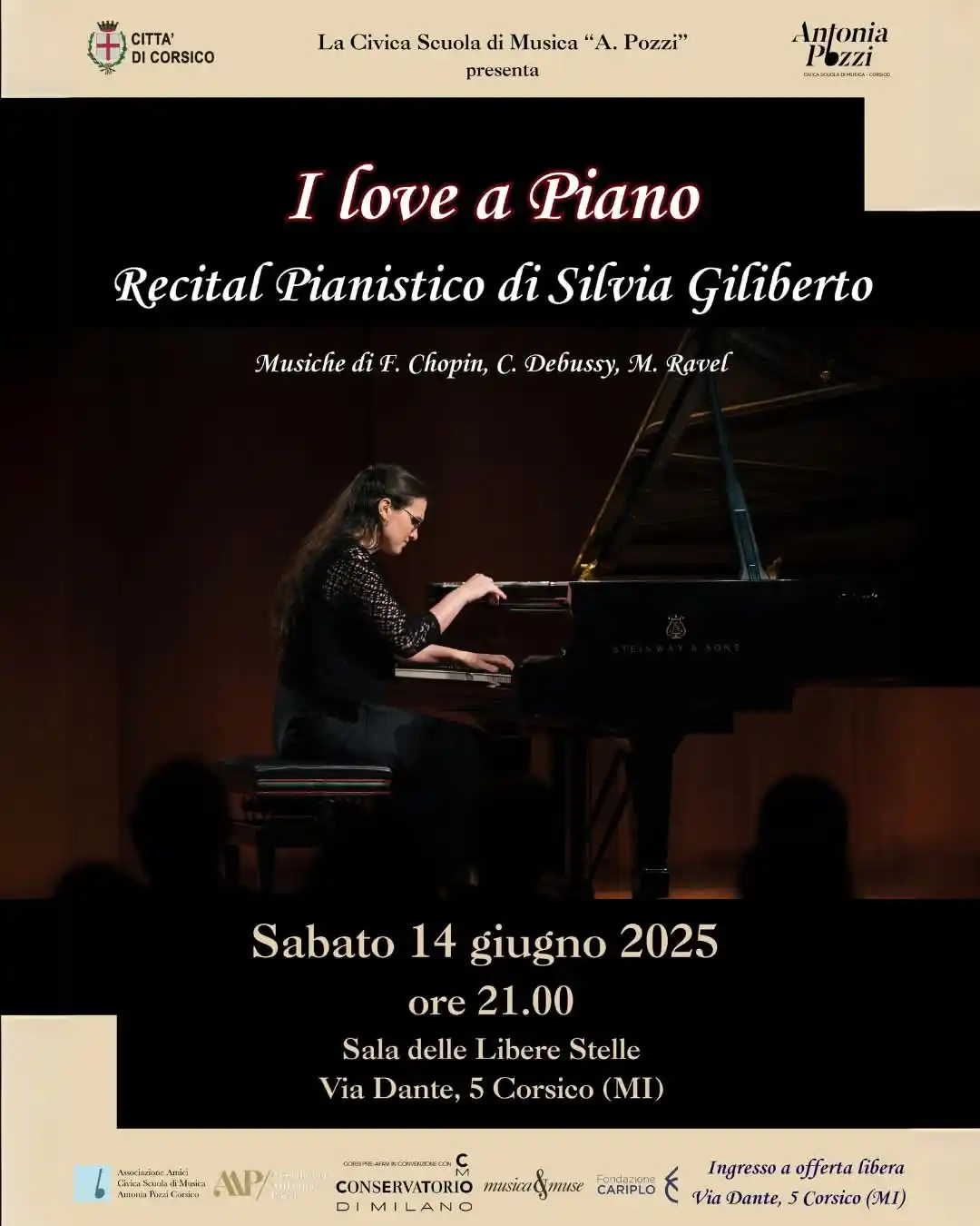 Image from Comune di Corsico: 🎹 I LOVE A PIANO 💁🏻♀️ Tornano gli appuntamenti con i recital pia...