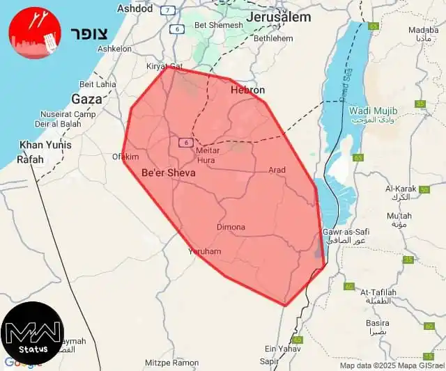 Image from Mw Status News: IDF Spokesperson: The IDF has identified that missiles were recently ...