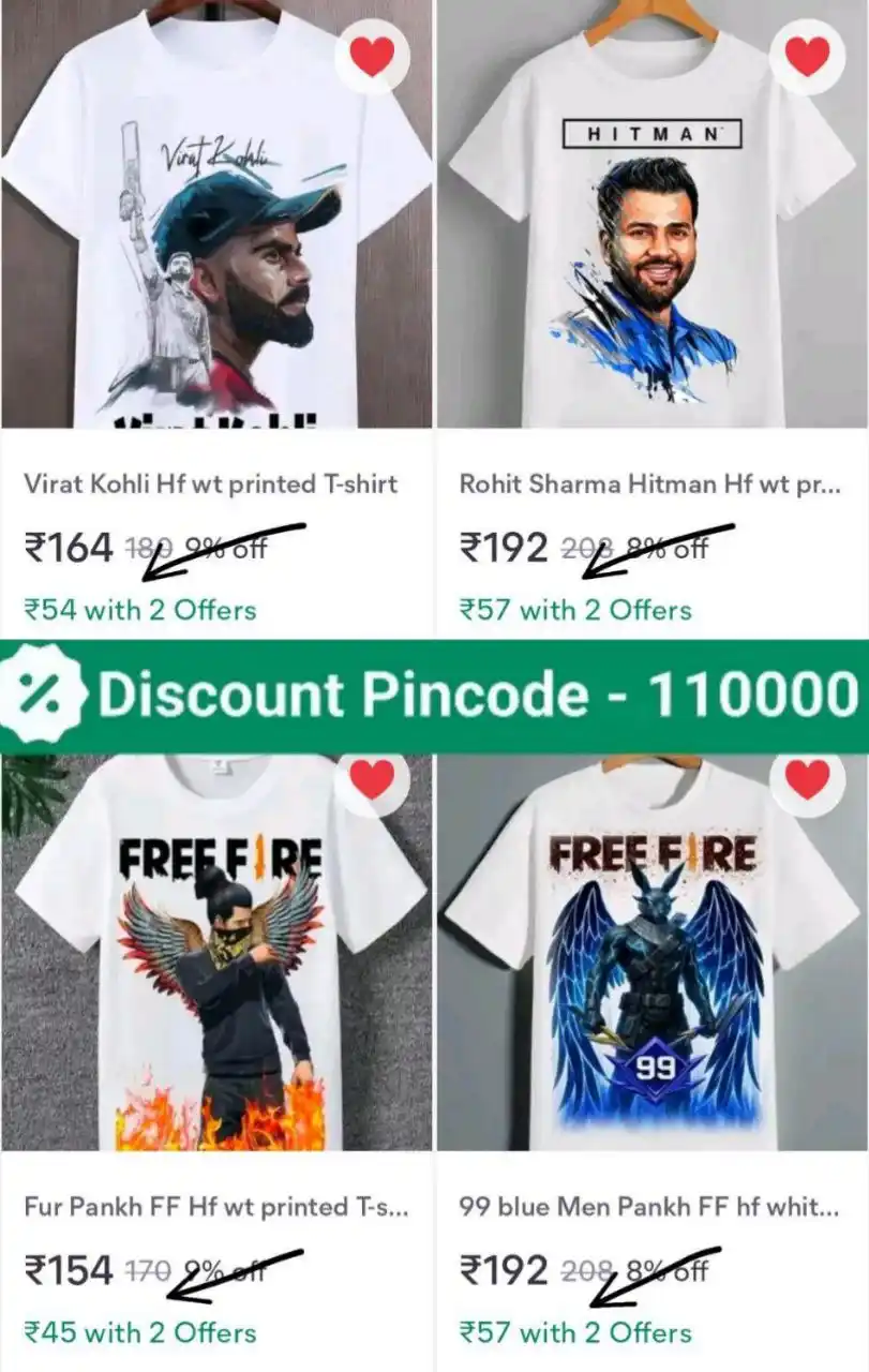 Image from Shopping Area ✨: Indian Cricketer Printed T-shirt ₹54 https://bittli.in/8Xz6K https://...