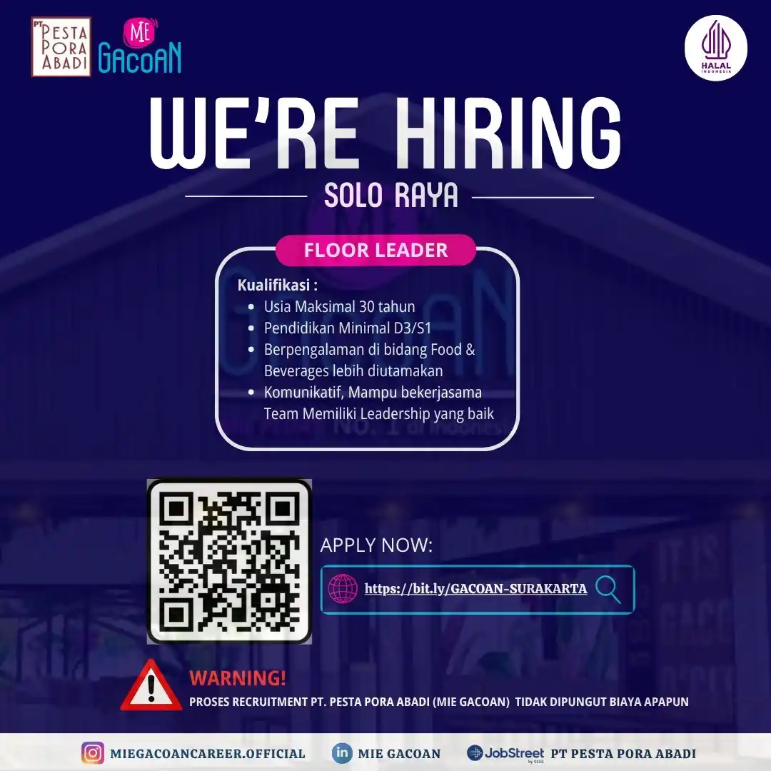 Image from MIE GACOAN CAREER: Info Loker Existing Mie Gacoan Solo Raya 🔗https://bit.ly/GACOAN-SURAK...