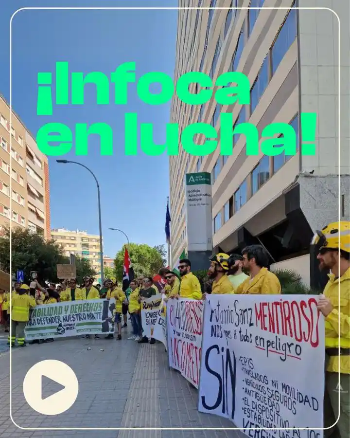 Image from Adelante Andalucía: ‼️👩🚒🚒🔥¡Infoca en lucha! 🟣 Instagram https://www.instagram.com/r...