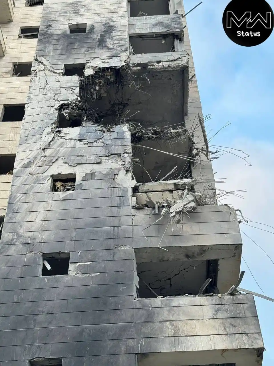 Image from Mw Status News: Initial investigation by the Home Front Command into the missile strik...
