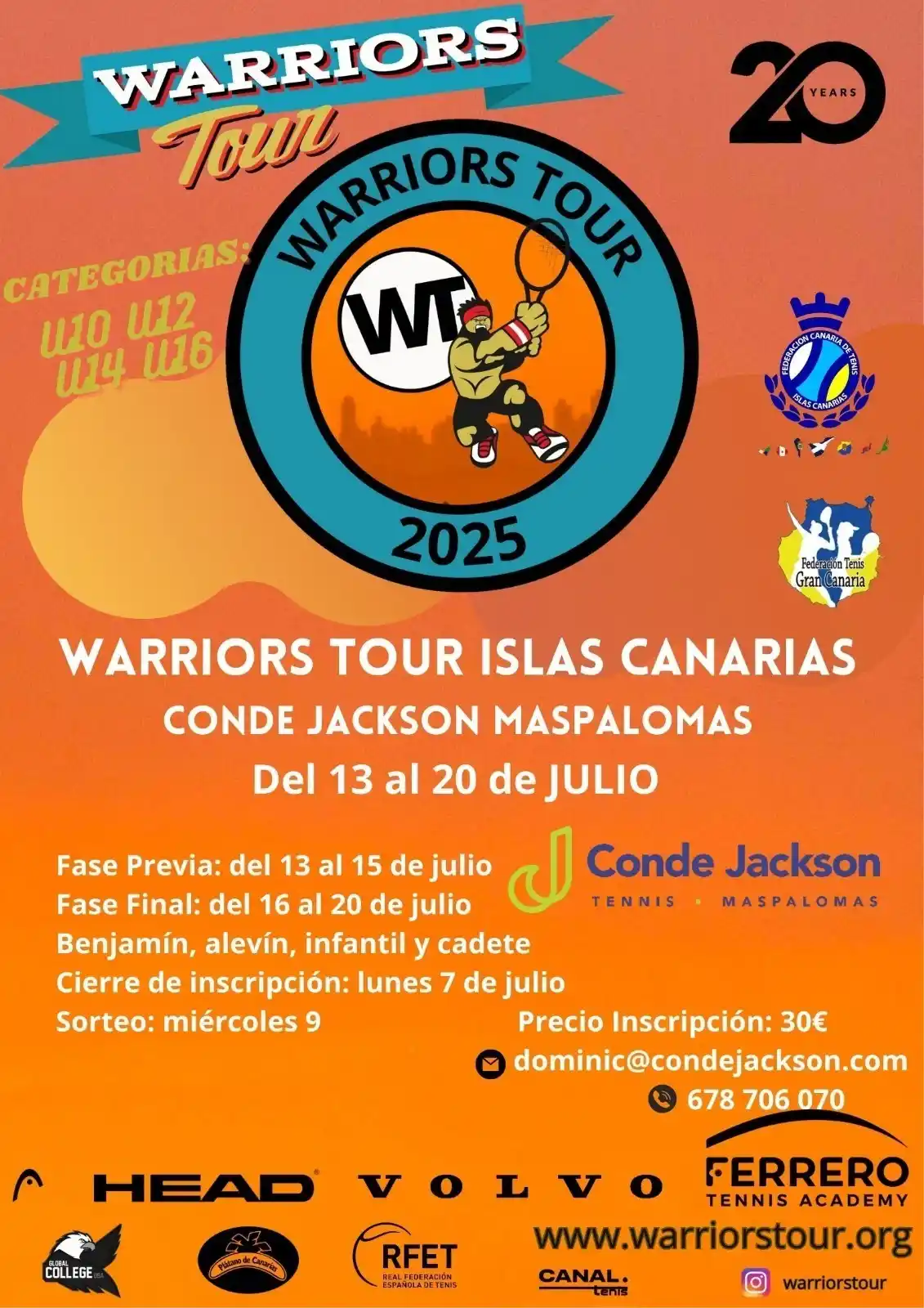 Image from Federación Canaria de Tenis: Inscripciones 👉 https://warriorstour.org/canarias-2025/...
