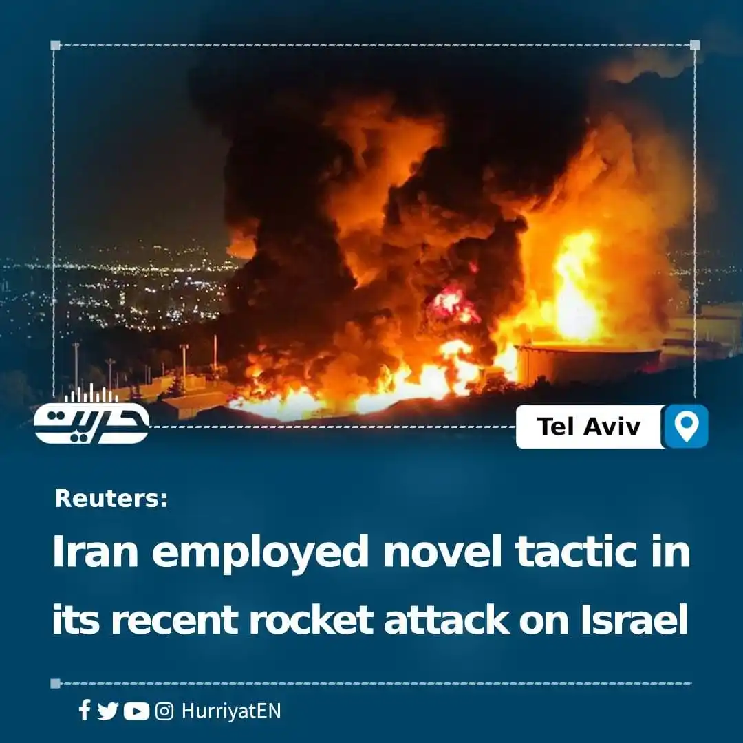 Image from Hurriyat Radio English: Iran employed novel tactic in its recent rocket attack on Israel Acco...