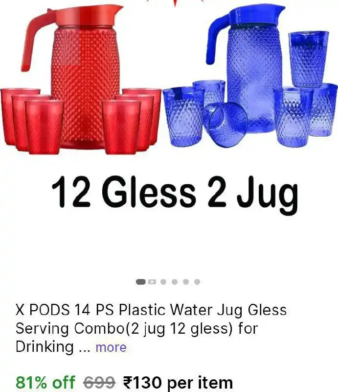 Image from Shopping Area ✨: 🔥Jug Glass Set ₹130  https://bittli.in/i8OEr  Minimum Order 2..   <a ...