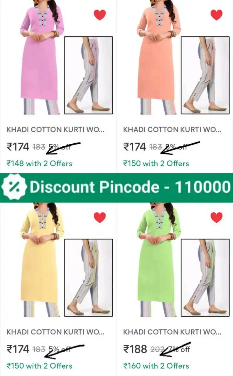 Image from Shopping Area ✨: Khadi Cotton Kurti Pant Set ₹150 https://bittli.in/DuZ7A https://bitt...