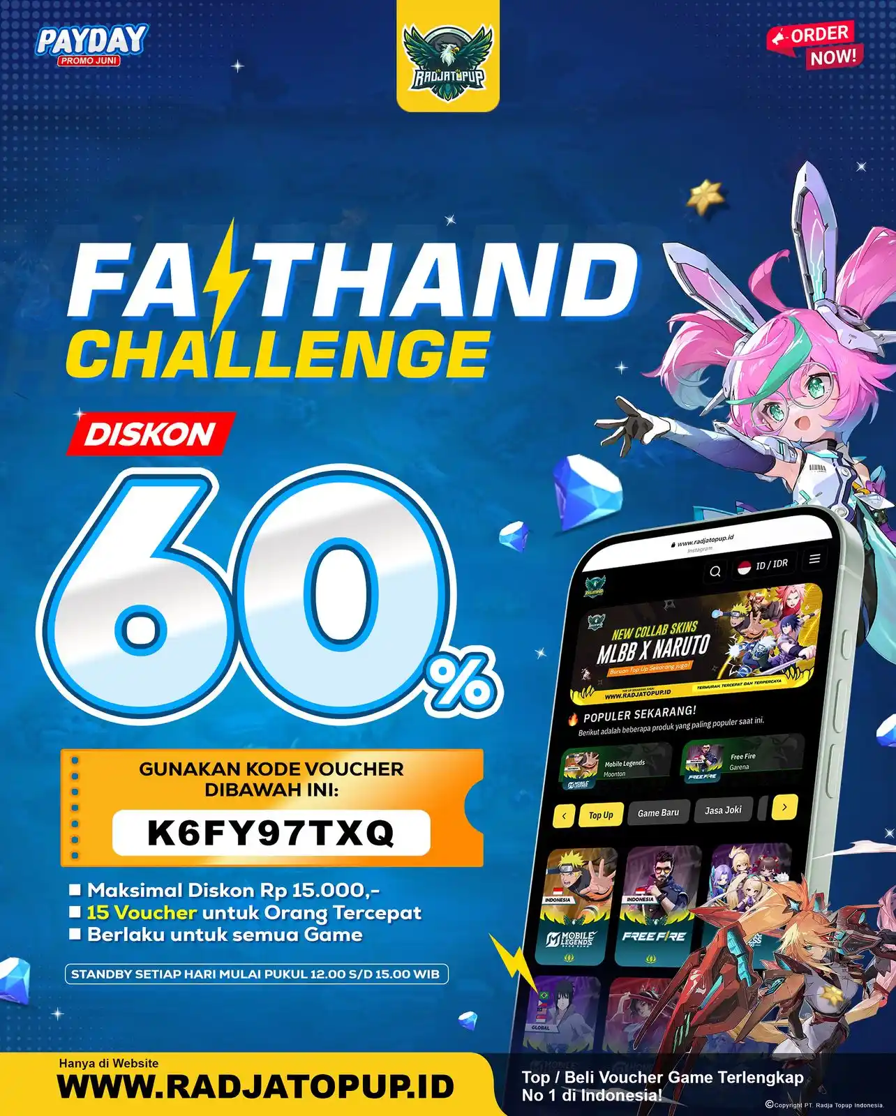 Image from radjatopup.id: Kode Voucher “?????? “ Kode voucher terbatas, siapa cepat dia dapat! ...