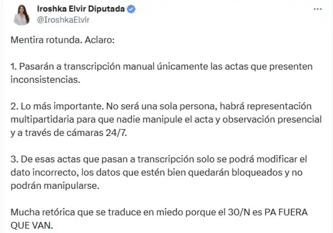 Image from HCH: 🔴La diputada, Iroshka Elvir no tardó en responderle al consejero, Mar...