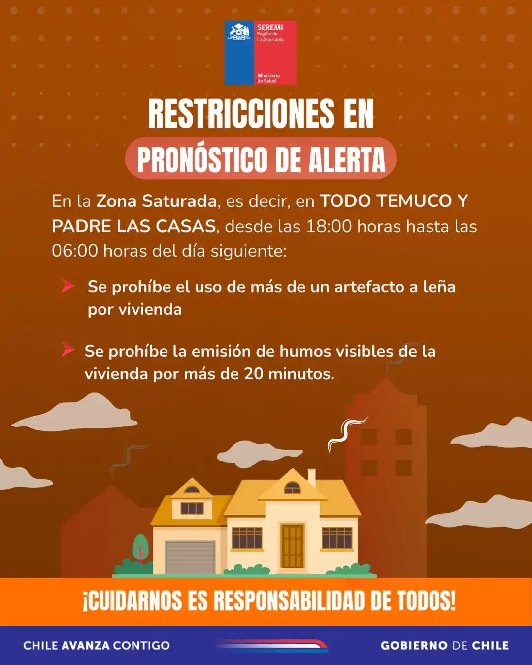 Image from El Diario de Labranza: "La Seremi del Medio Ambiente informa que el pronóstico de calidad del...