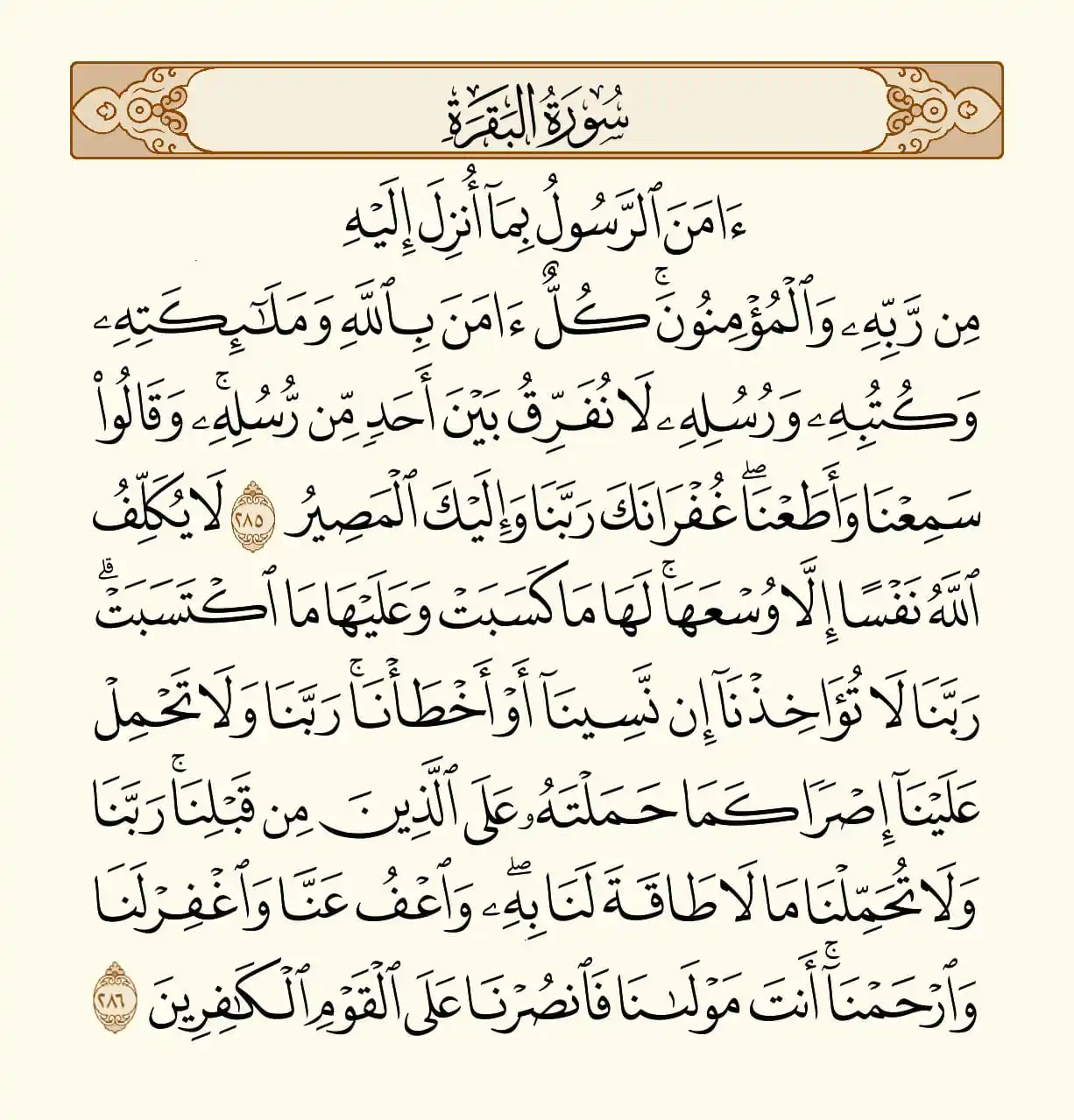 Image from 𝗧𝗮𝘇𝗸𝗲𝗿𝗮 | تَذْكِرَةَ: *لا تنم قبل أن تقرأ آخر آيتين من سورة البقرة، فقد قَالَ رَسُولُ اللَّه...