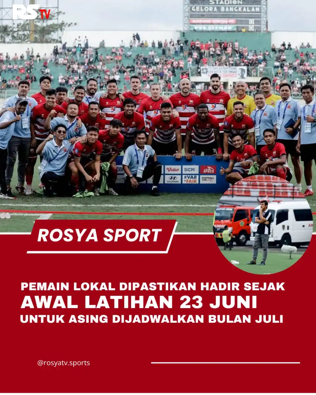Image from ROSYA TV: 🚨 Latihan Awal Dimulai, Pemain Lokal Siap hadir! Persiapan Madura Uni...