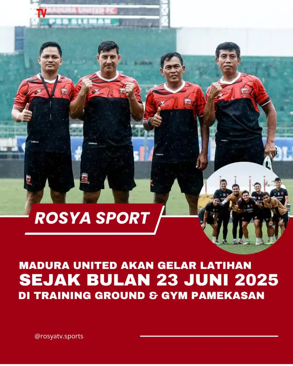 Image from ROSYA TV: 📍 Latihan Perdana Madura United Dimulai 23 Juni! Persiapan serius men...