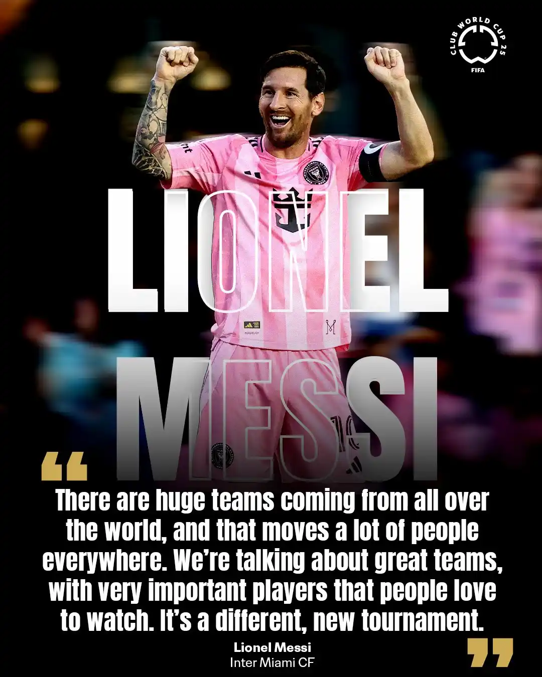 Image from FIFA: Lionel Messi previews the FIFA Club World Cup! 🤩 👉 https://fifa.fan...