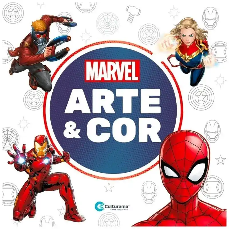 Image from 25 De Março Online - Oficial ✅: Livro de colorir Arte e Cor Marvel Vingadores. Páginas com ilustrações...