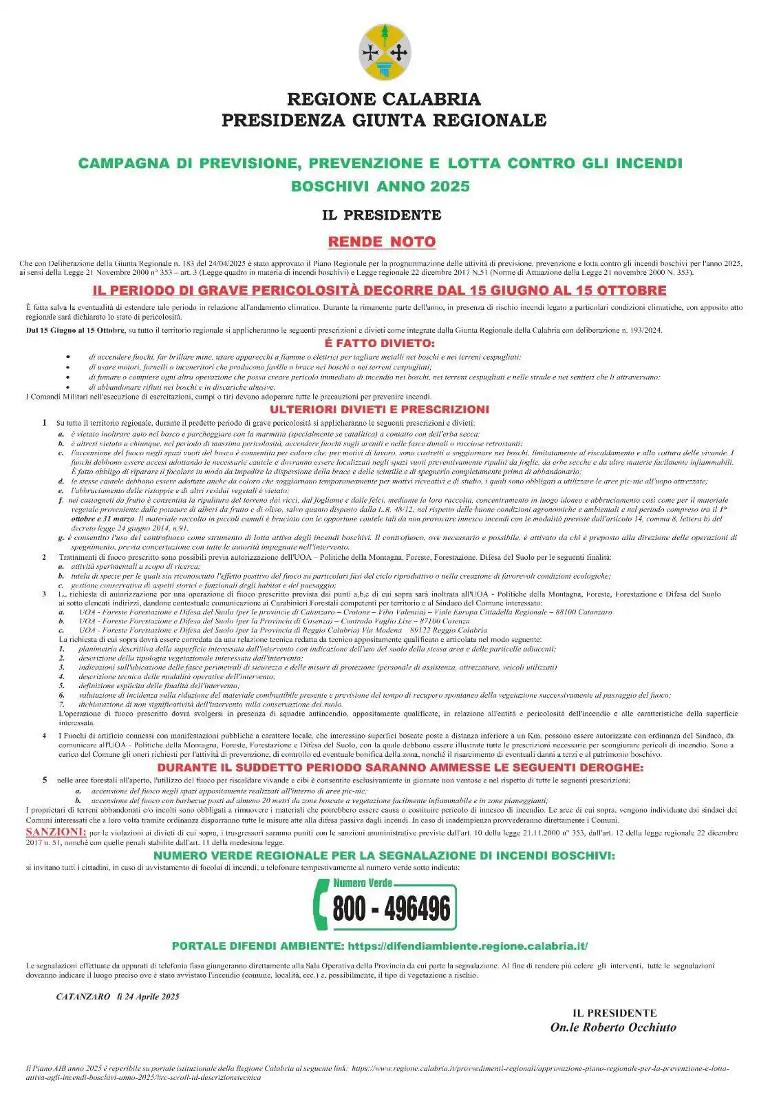 Image from Comune di Rota Greca: MANIFESTO AIB 2025 http://alborotagreca.asmenet.it/download.php?down...