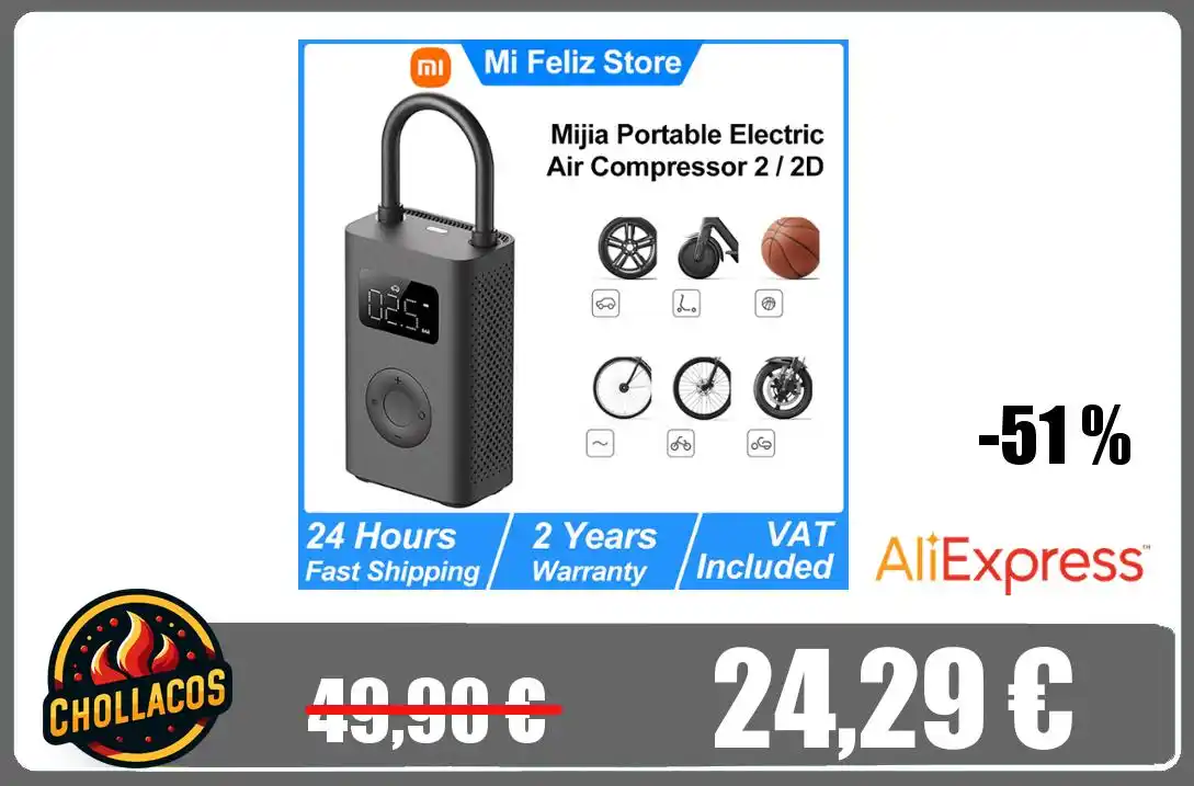Image from Chollacos: 🔥 *MÁS BARATO COMPRESOR XIAOMI!* <a class="text-blue-500 hover:unde...