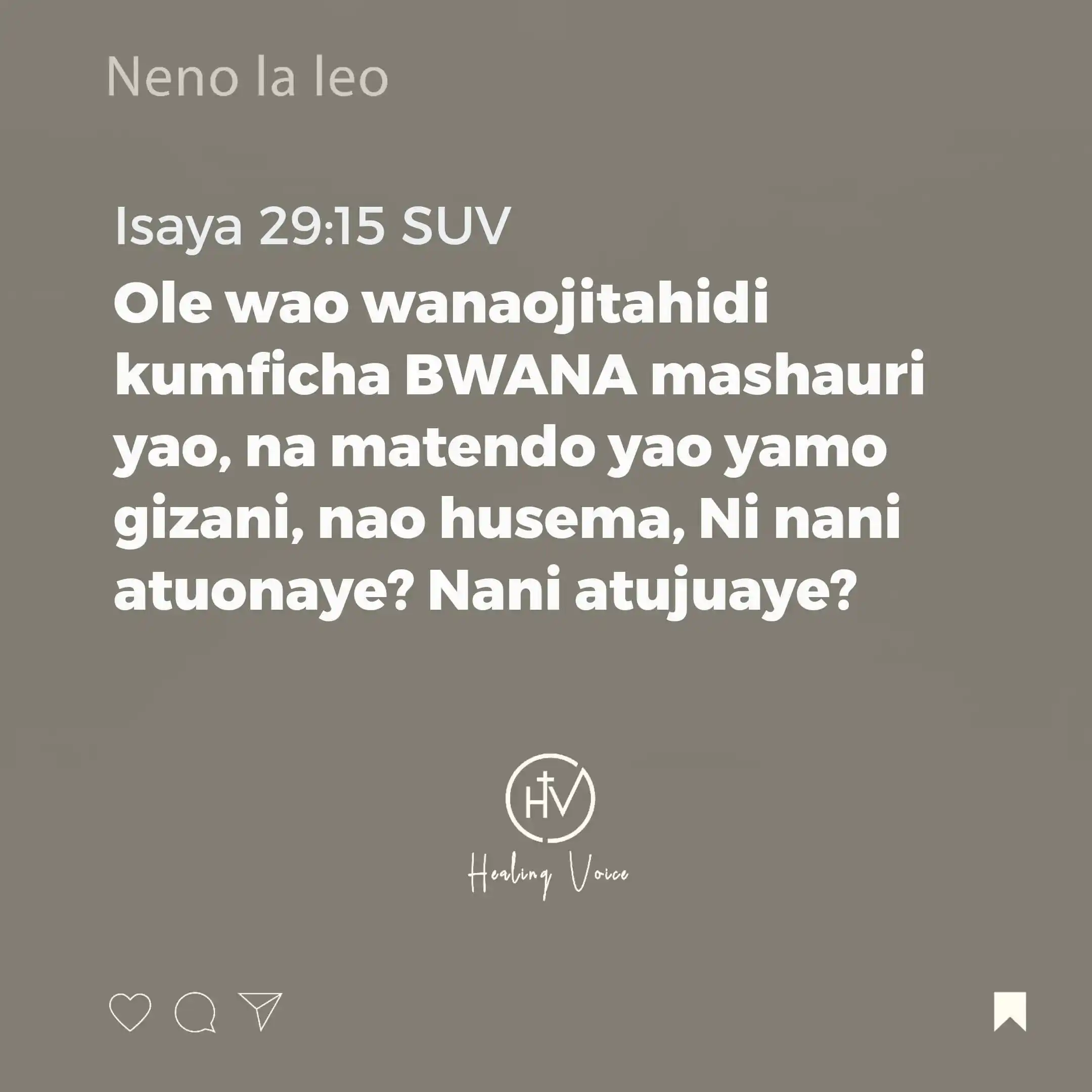 Image from NENO LA LEO: *MUNGU ANAJUA UNACHOKIFANYA* *(TUBIA DHAMBI ZAKO ZA SIRI)* *"Ole wao ...