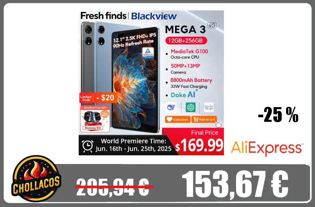 Image from Chollacos: 🔥 *NUEVA TABLET BLACKVIEW MEGA 3* <a class="text-blue-500 hover:und...