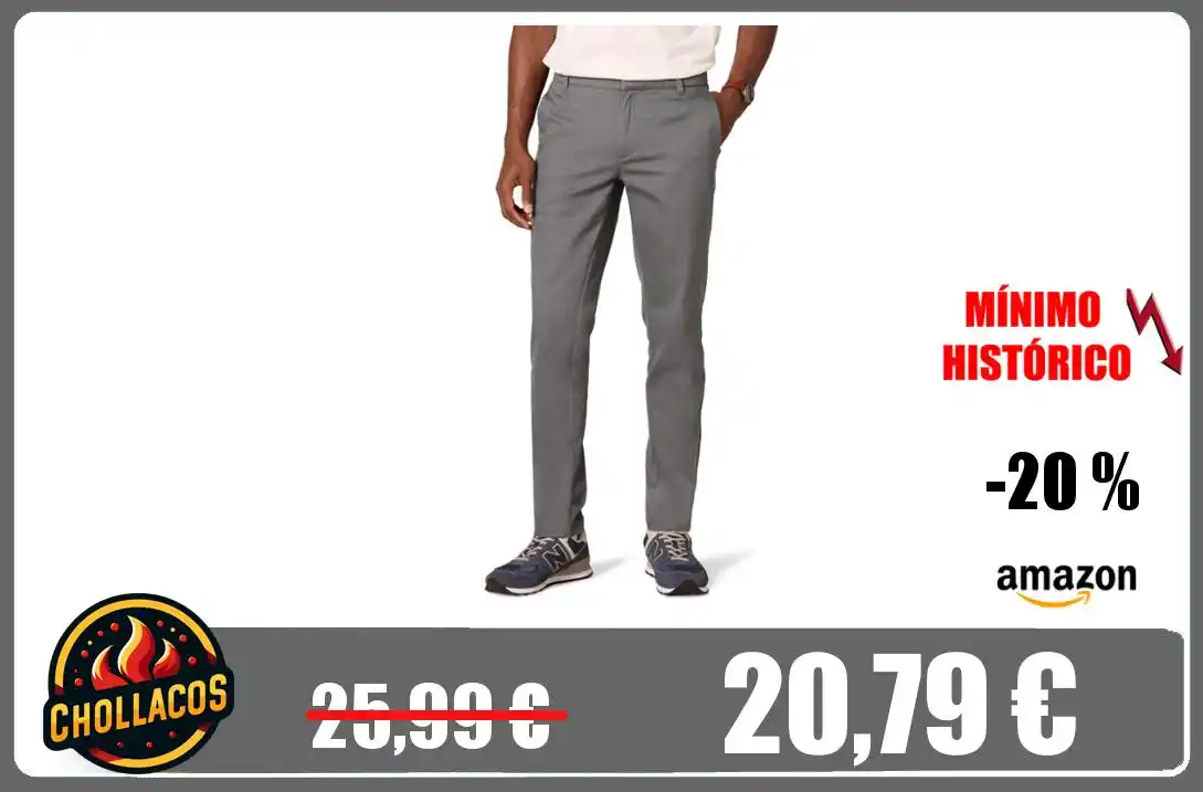 Image from Chollacos: 🔥 *PANTALONES CHINOS AMAZON ESSENTIALS* <a class="text-blue-500 hover...