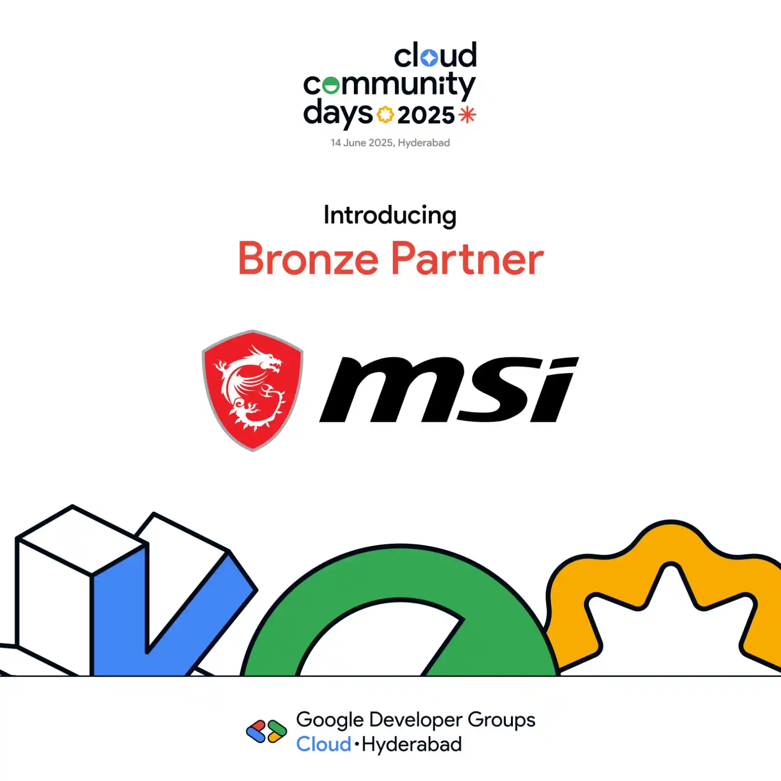 Image from GDG Hyderabad: 📢 Partnership Announcement - MSI Joins GCCD Hyderabad! 🔥 We’re exci...