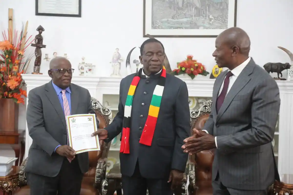 Image from Hurumende News Hub: President Mnangagwa Receives Harare City Council Inquiry Report Pres...