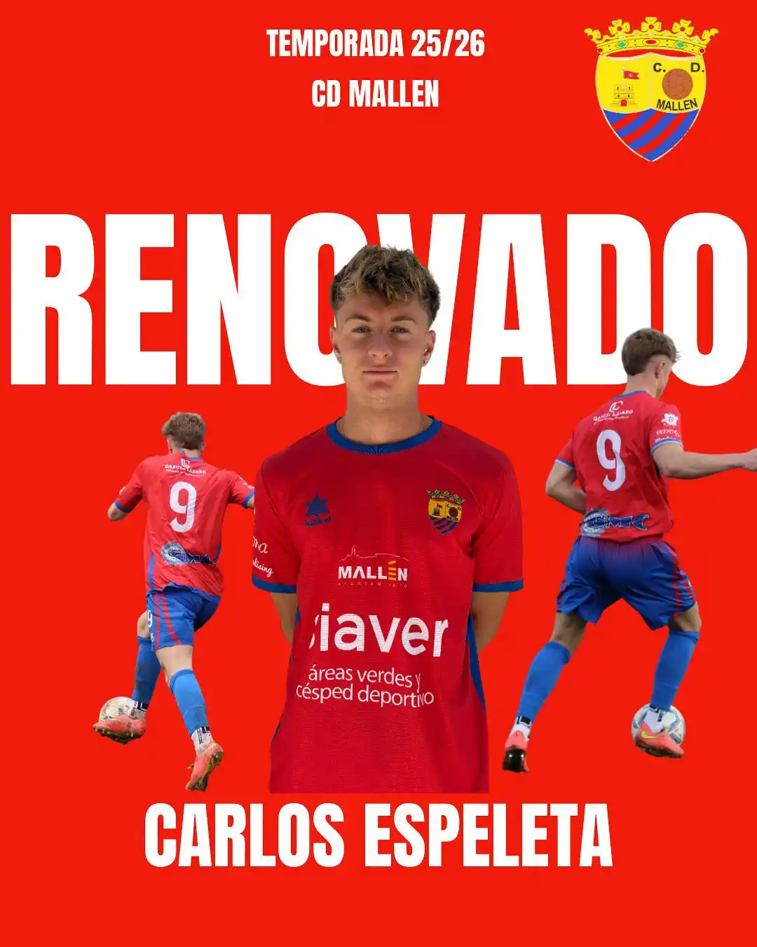 Image from CD Mallén : ⚽️RENOVACIÓN⚽️ Seguimos con las renovación, Carlos Espeleta continuar...