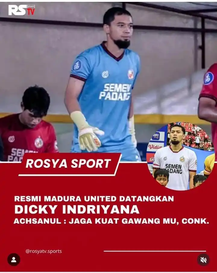 Image from ROSYA TV: Resmi Madura united datangkan pemain kiper asal klub @semenpadangfcid ...