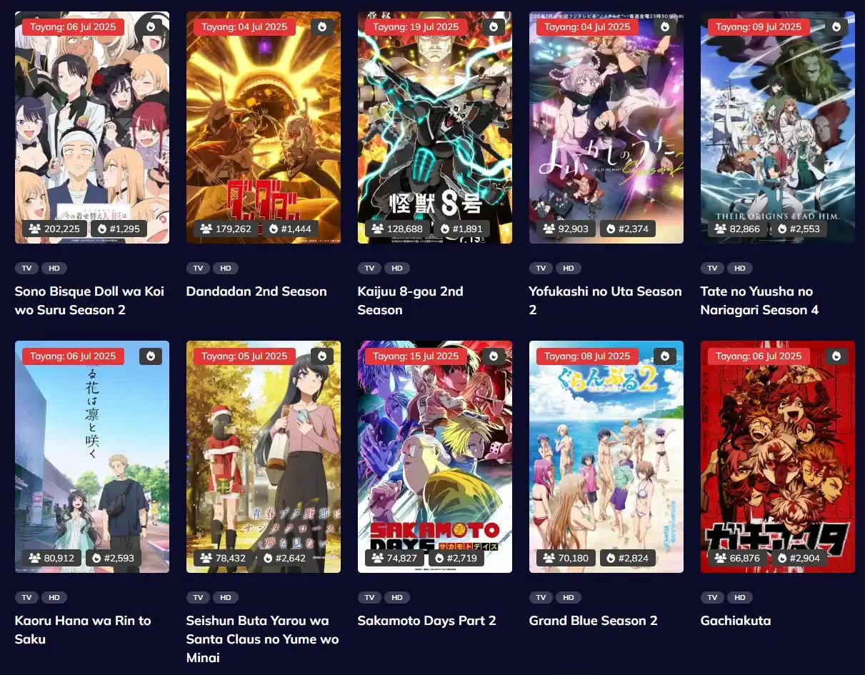 Image from Kuramanime :: Rilisan: 🔥 SEKILAS INFO 🔥  🪭 Daftar anime Summer 2025 sudah kami tambahkan, ...