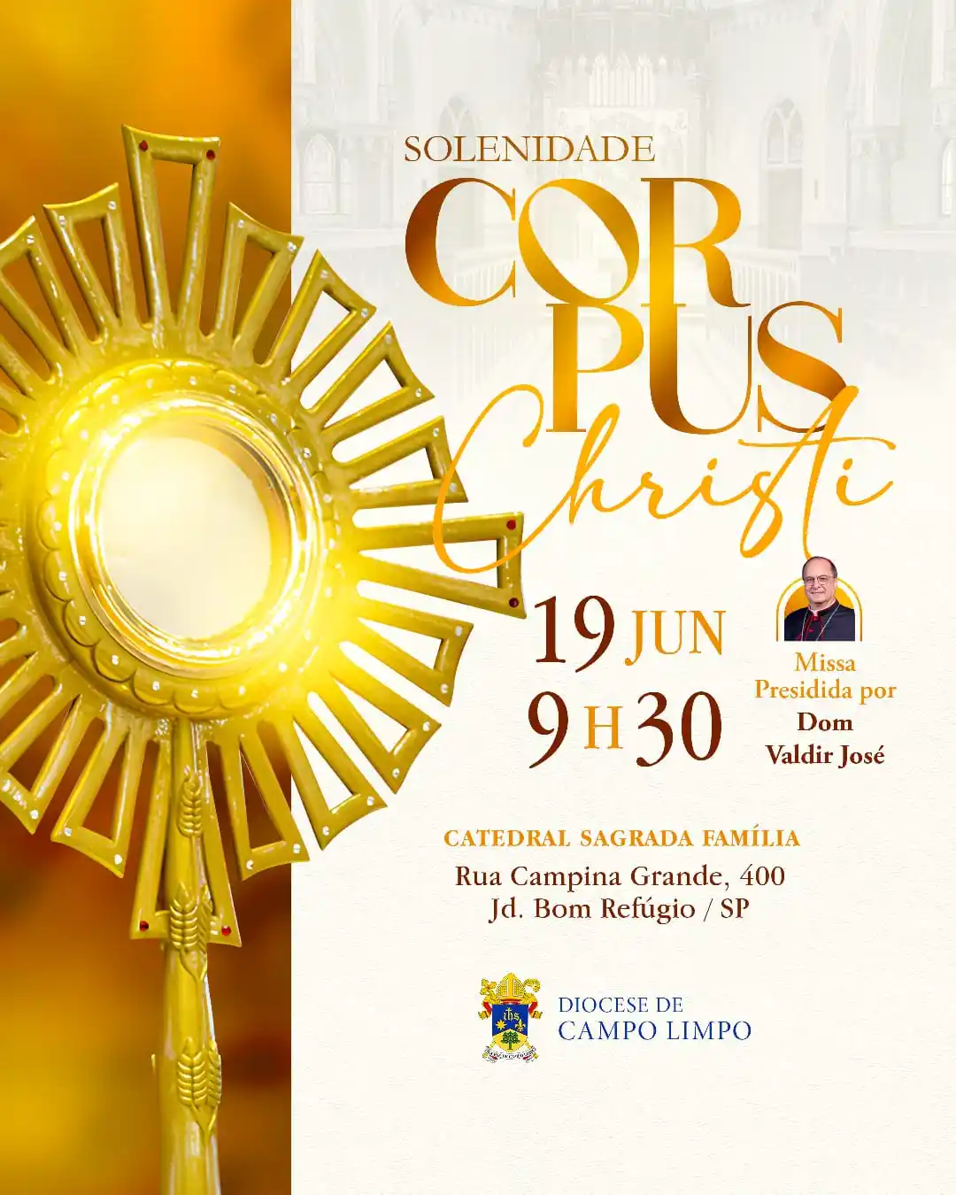 Image from Diocese de Campo Limpo: ✨ *Solenidade de Corpus Christi* ✨ Um dos momentos mais solenes da nos...