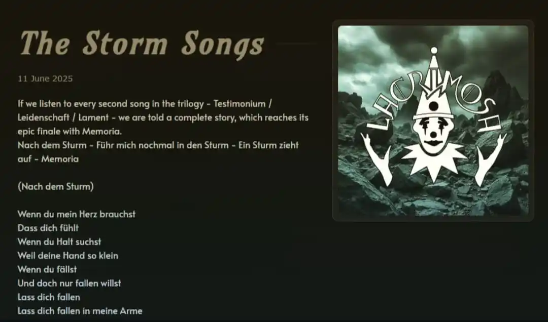 Lacrimosa FanPage post