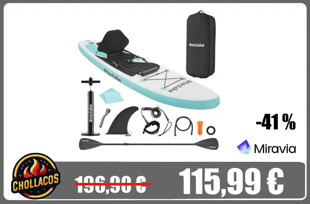 Image from Chollacos: 🔥 *TABLA DE PADDLE SURF* # 🔥 Tectake - Tabla de paddle surf, Hinc...