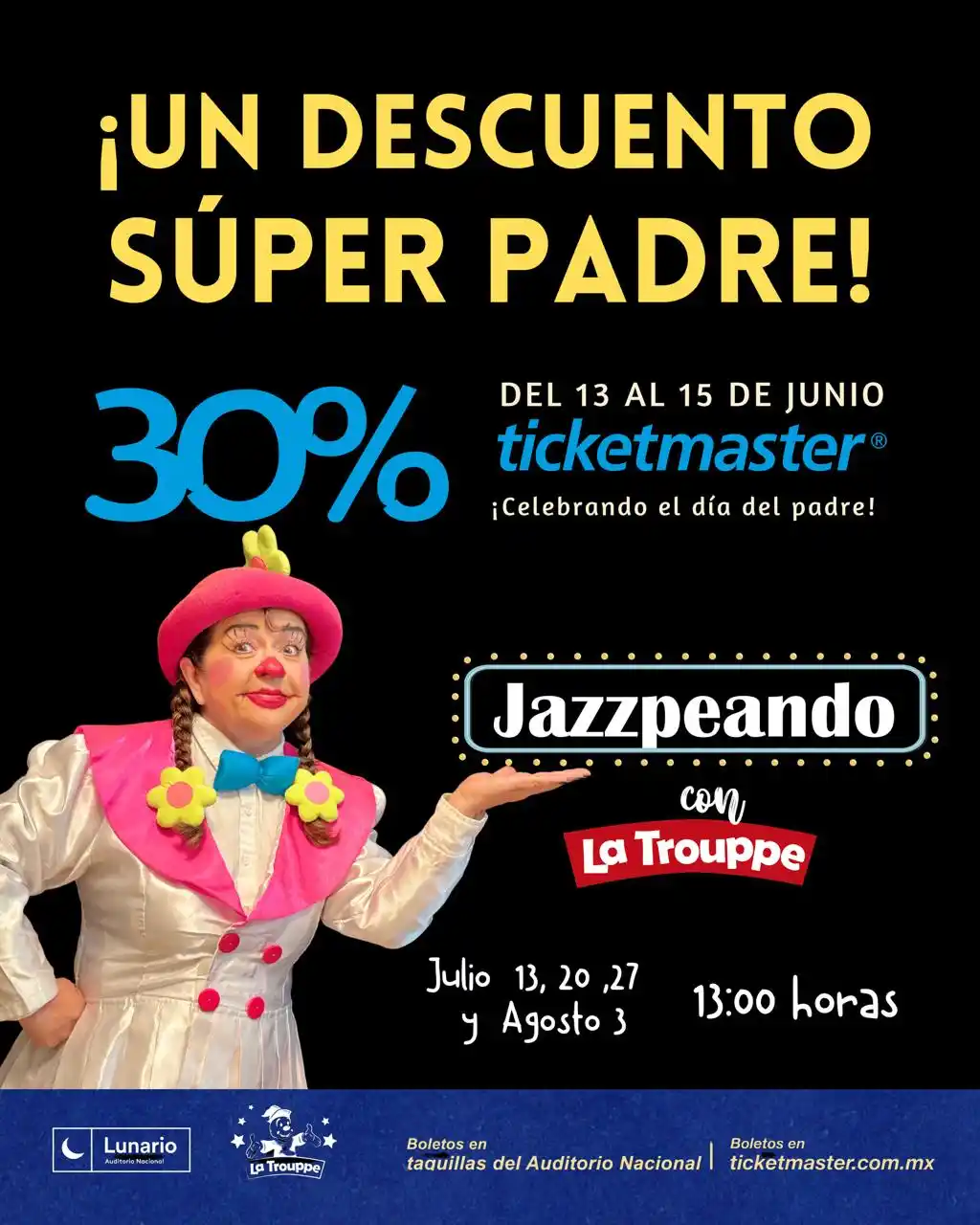Image from Compañía Teatral La Trouppe: ¡Tenemos una promoción súper padre! 🎷🎉 La Compañía Teatral La Tro...
