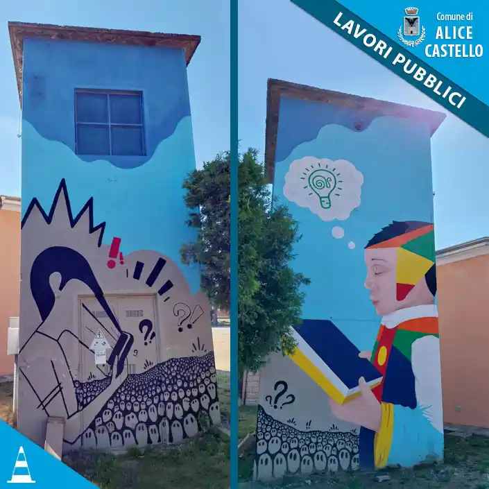 Image from Comune di Alice Castello: 🔵 Terminato anche il murales sulla cabina di via Cossano davanti al P...