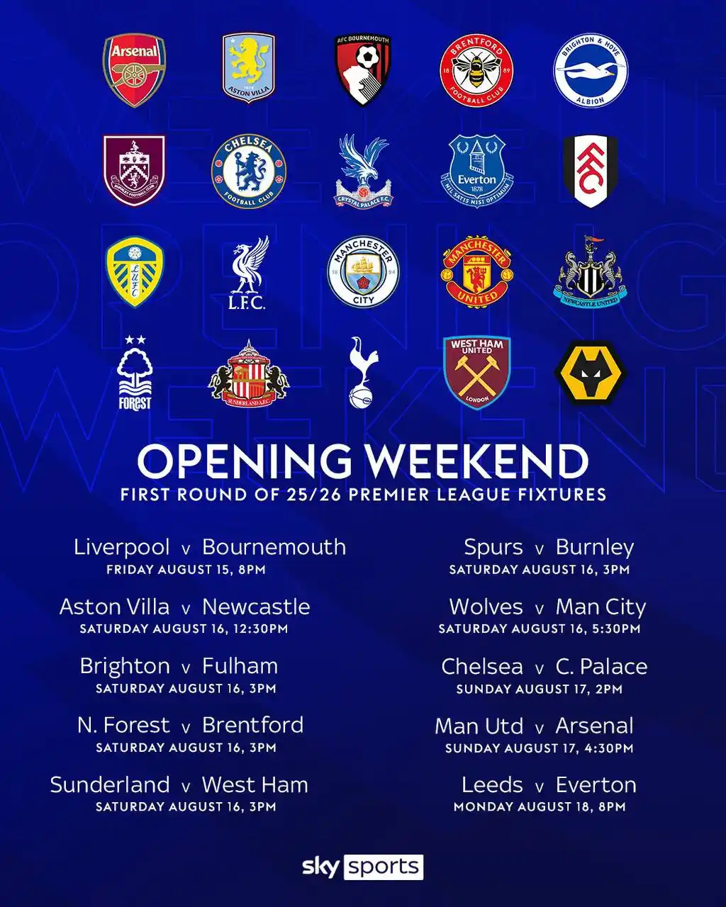 Image from The TrioBlog: The 2025/26 Premier League fixtures are in! 🚨 Here's how the first w...