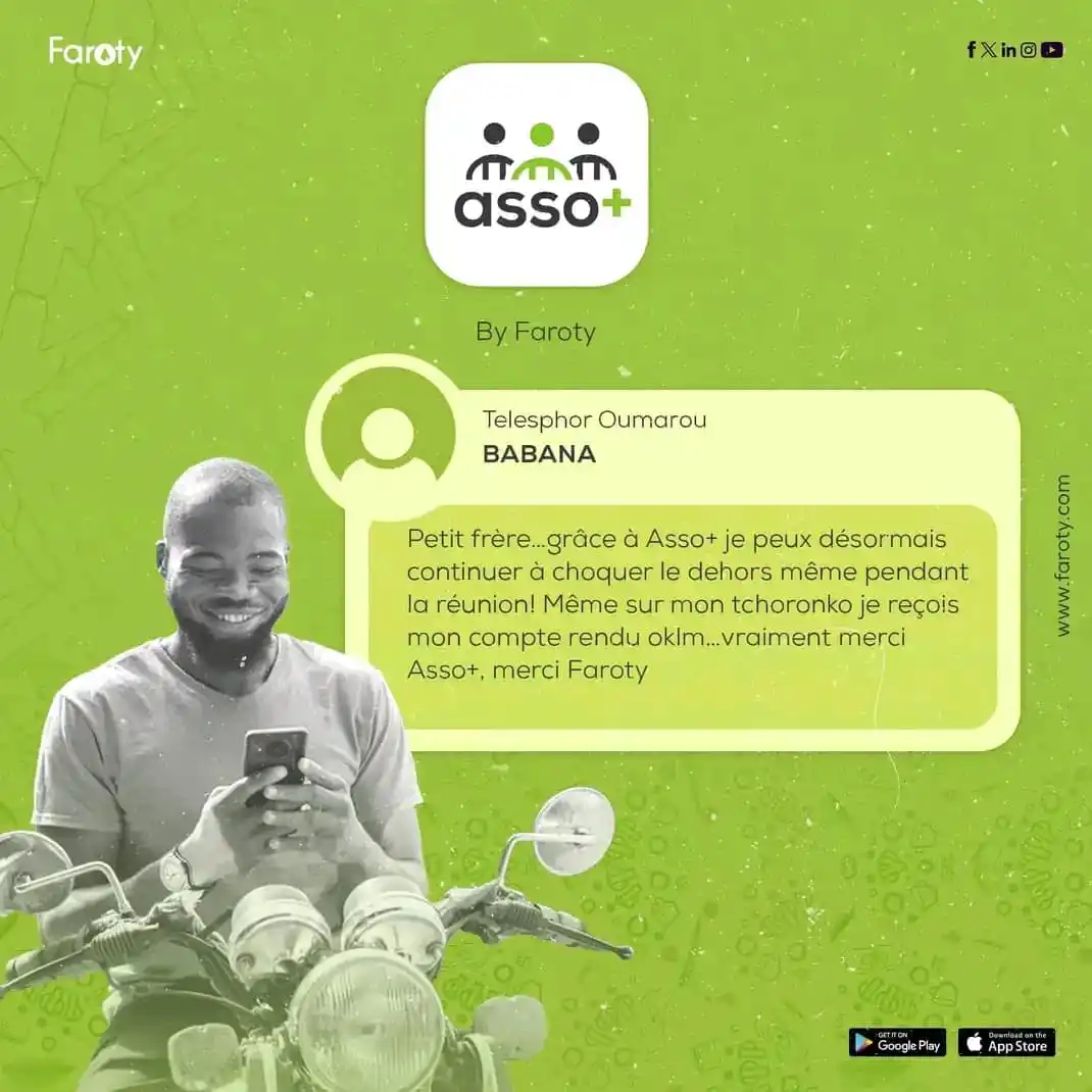 Image from Faroty: Tontine compliquée ? C’était avant ! Avec Asso+, tout roule. Même Baba...