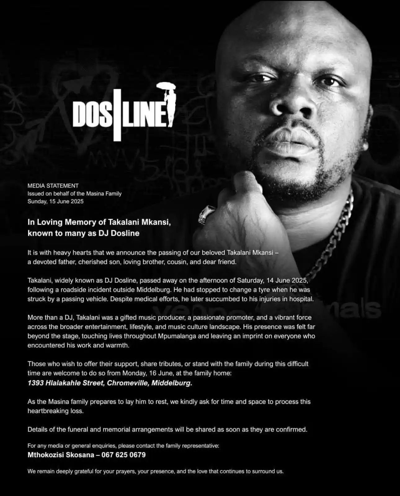 Image from Mpumalanga Mirror : Tributes are pouring in for popular DJ Takalani Mkansi also known as D...