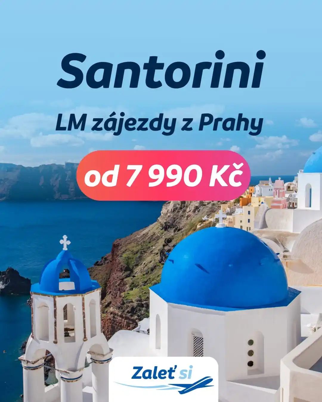 Image from Zaletsi.cz: Uleť nadcházející vlně veder za koupačkou na romantický ostrov Santori...