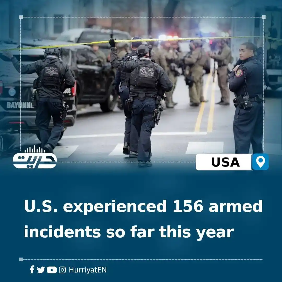 Image from Hurriyat Radio English: U.S. experienced 156 armed incidents so far this year The US National...