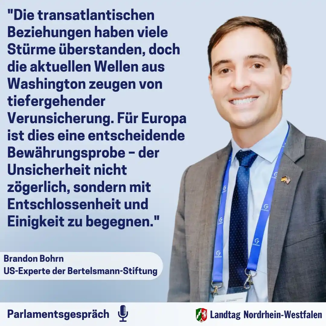 Image from Landtag Nordrhein-Westfalen : 🇺🇸 🤝⛈️Steht die transatlantische Partnerschaft vor dem Ende? Die gu...