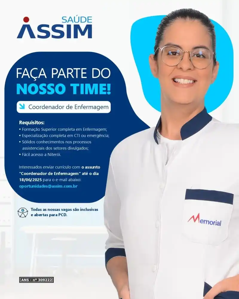 Image from VAGAS: Vaga para Coordenador de Enfermagem em Niterói - RJ. Se você está em ...