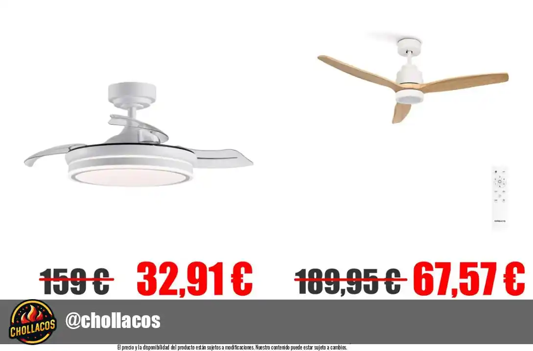 Image from Chollacos: 🔥 *VENTILADOR DE TECHO LED RETRÁCTIL* <a class="text-blue-500 hover:...