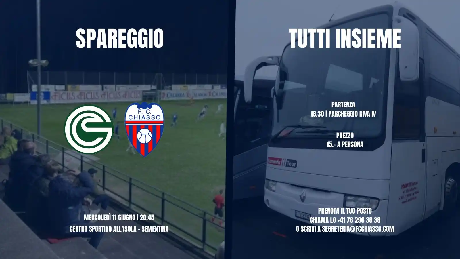 Image from Football Club Chiasso 🔴🔵: 𝐕𝐢𝐞𝐧𝐢 𝐜𝐨𝐧 𝐧𝐨𝐢! 🚍 Lo spareggio contro i GC Carassesi si d...