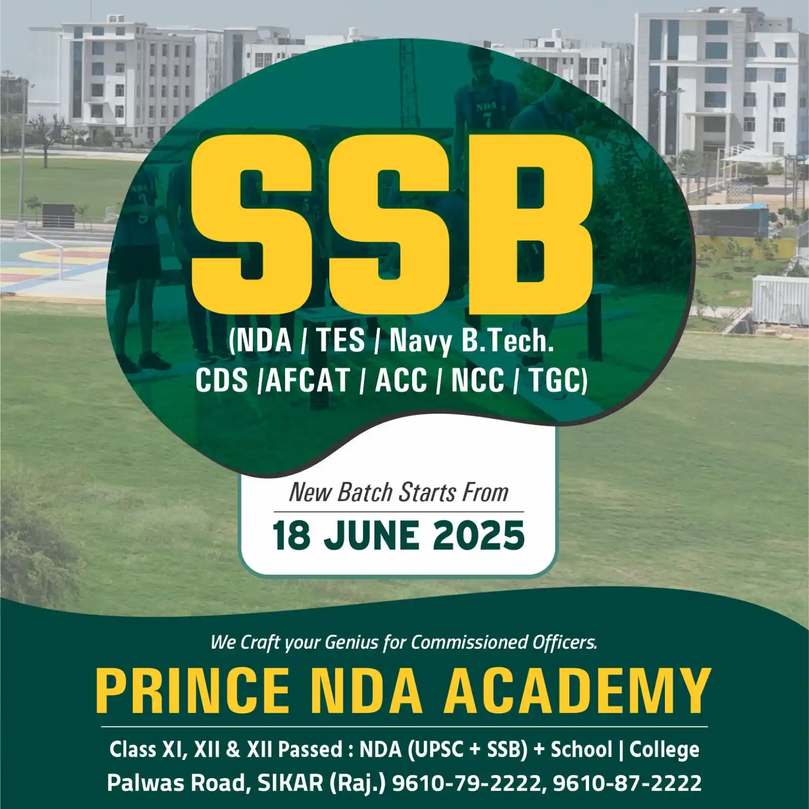 Image from Prince Education Hub, Sikar: 🪖 Your Uniform Awaits. 🗓️ New SSB Batch starts 18 June 2025 at Princ...