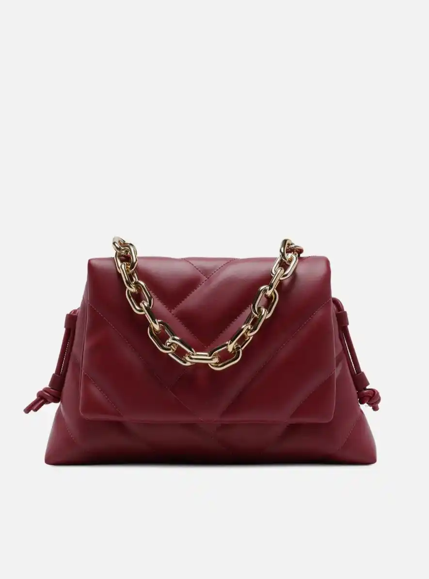 Image from Promos e ofertas | achadinho online : 🚨30% DE DESCONTO!! *Bolsa Tiracolo Bordô Matelassê Corrente* 🛍️ ~D...