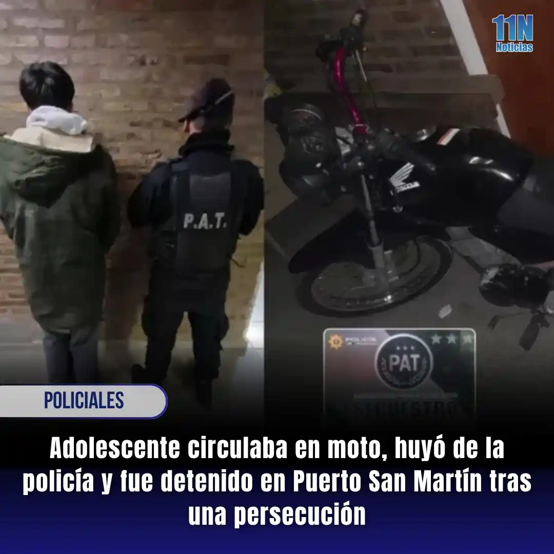 Image from 11Noticias: *🏍️🚔 Adolescente circulaba en moto, huyó de la policía y fue detenid...
