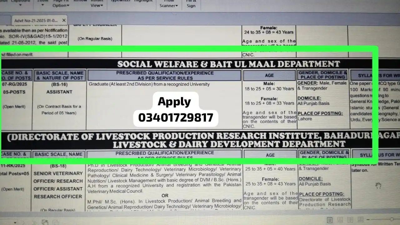 Image from Usman Writer: _*🚫آج اس کی آخری تاریخ ہے🔊*_ *🔊PPSC JOBS* *محکمہ سوشل ویلفیئر اینڈ ...
