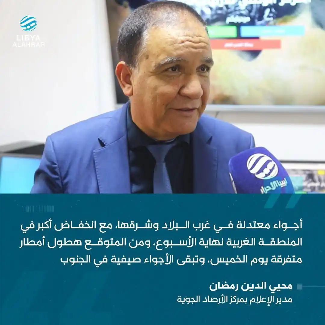 Image from ليبيا الأحرار: أجواء معتدلة غربا وشرقا مع احتمال هطول أمطار نهاية الأسبوع...